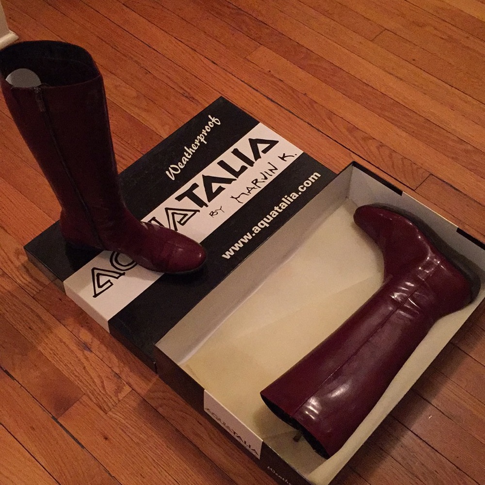 Aquatalia waterproof maroon boots